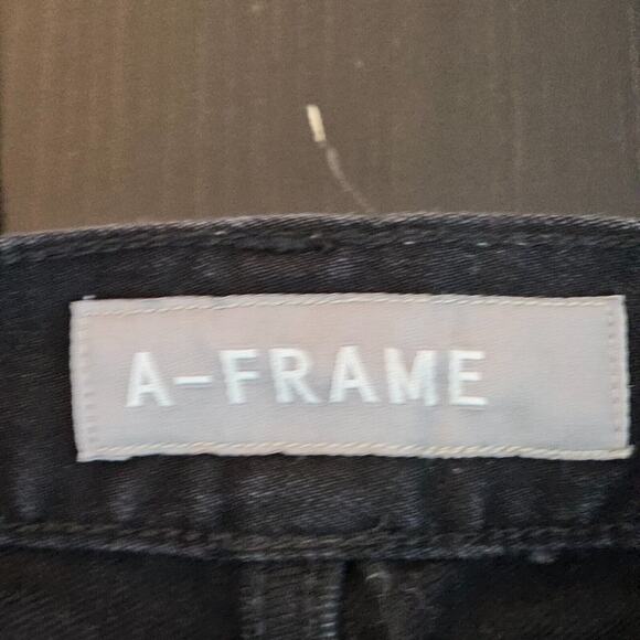 A-Frame Jeans Mens Tag 34x32 Act 35x30 Slim Leg Black Stretch Denim Pants - Picture 8 of 12